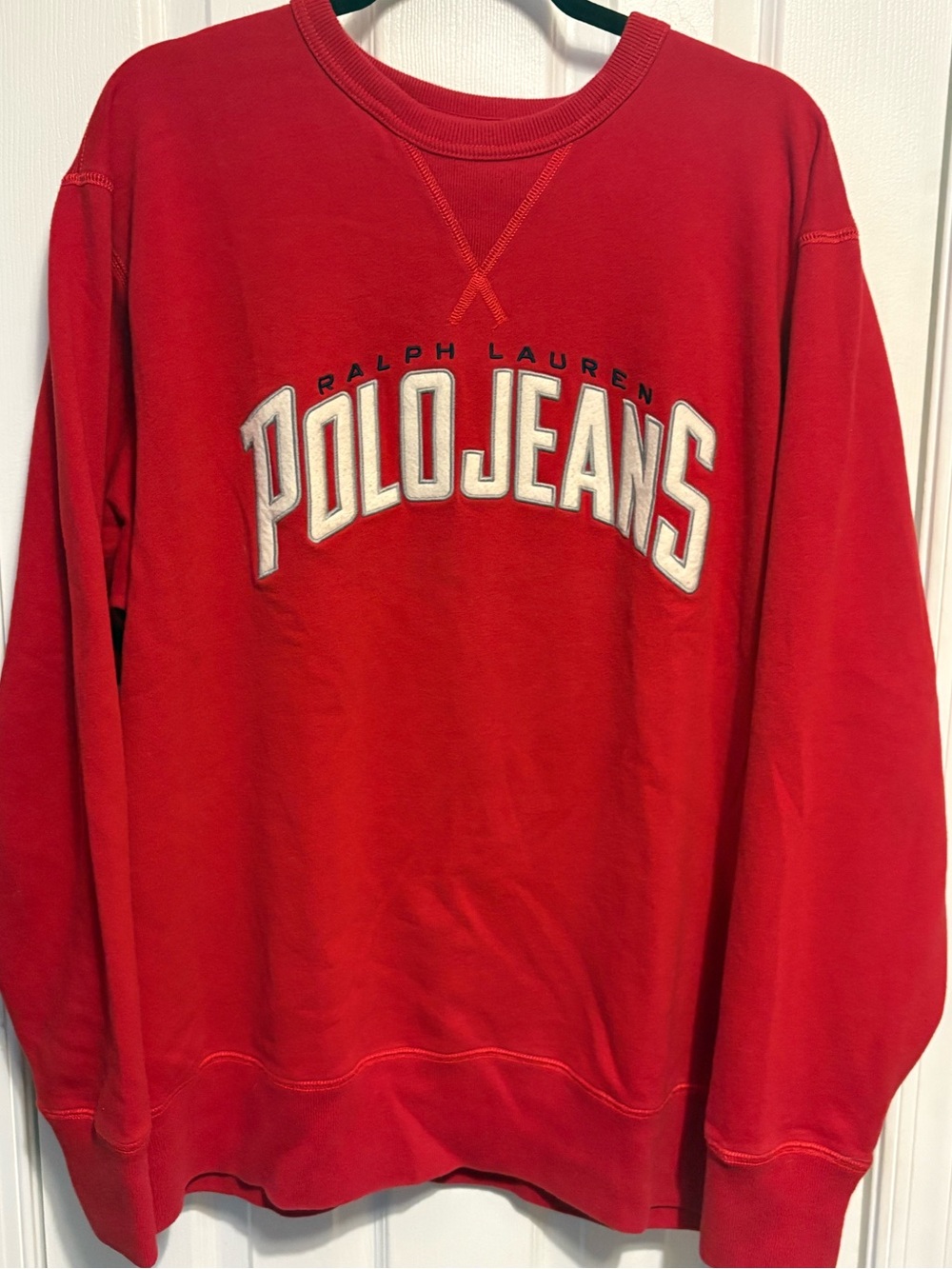 Vintage Ralph Lauren Polo Jeans Red Men's Crewneck Sweatshirt